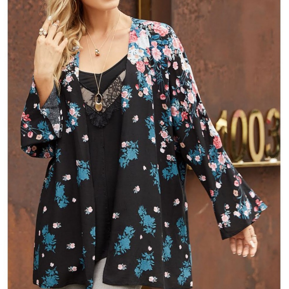 Midnight Garden Kimono Robe